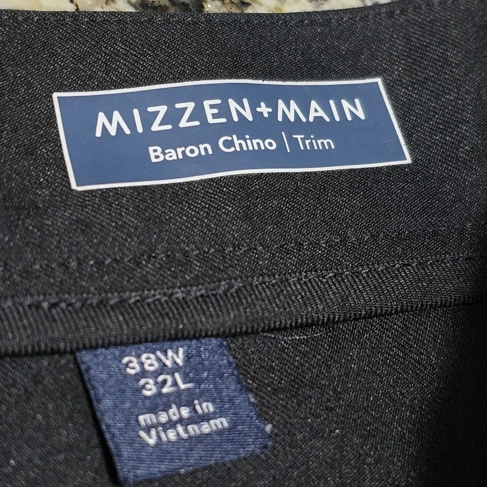 Mizzen+Main Baron Chino Trim Fit Performance Pants Mens Black *40x32